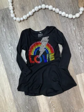 ROC Sparkle Rainbow Love Skater Dress