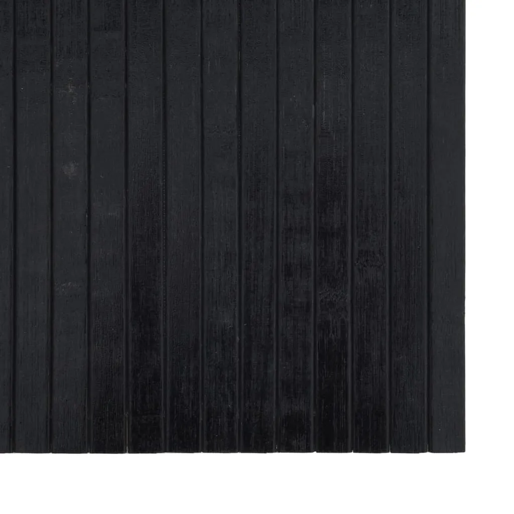 Rug Rectangular Black 100x500 cm Bamboo