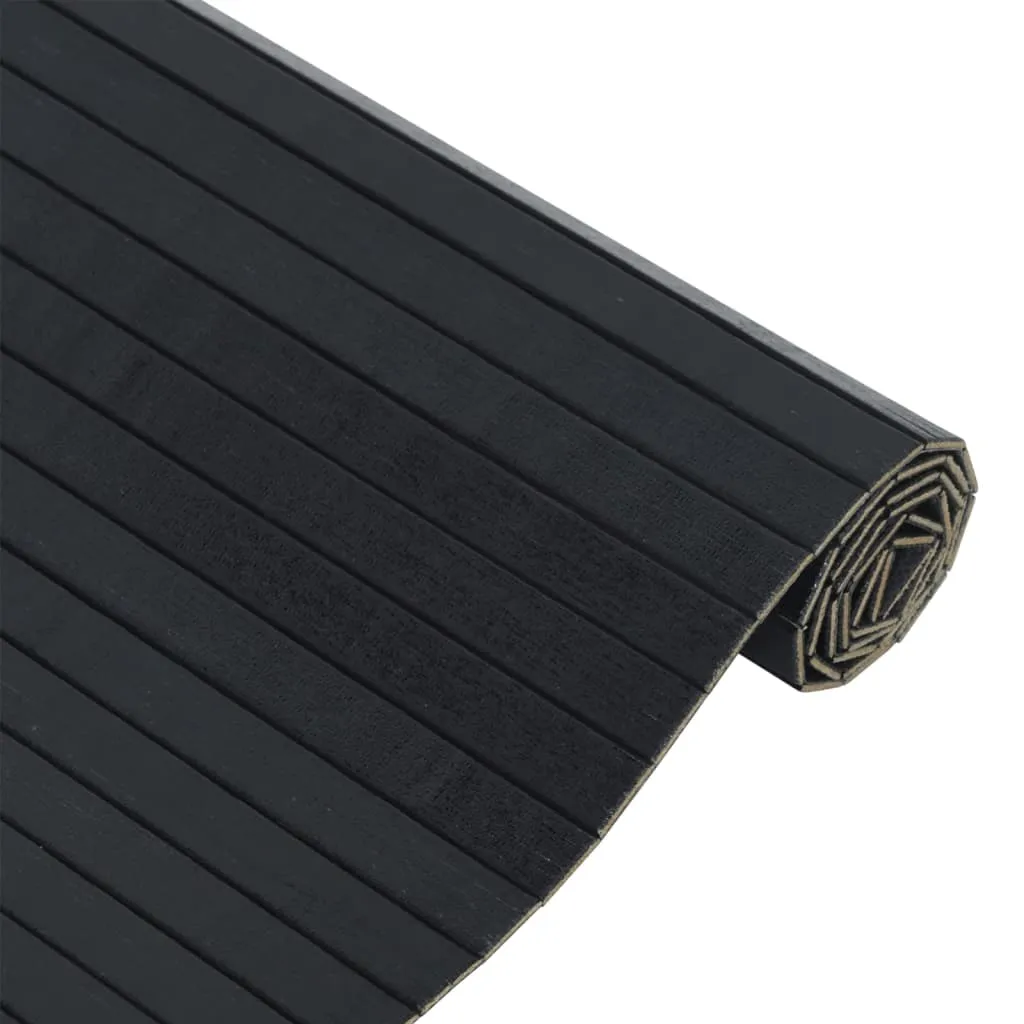 Rug Rectangular Black 70x400 cm Bamboo