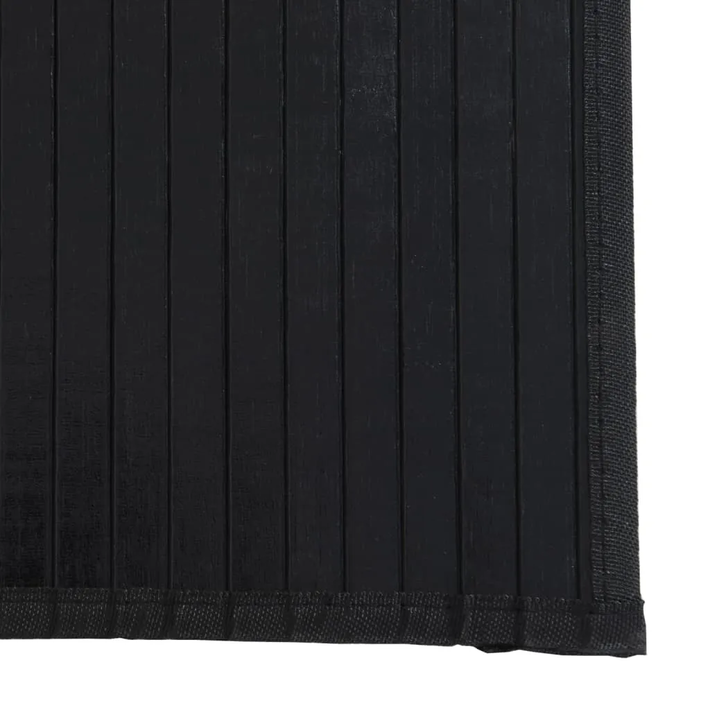 Rug Rectangular Black60x300 cm Bamboo