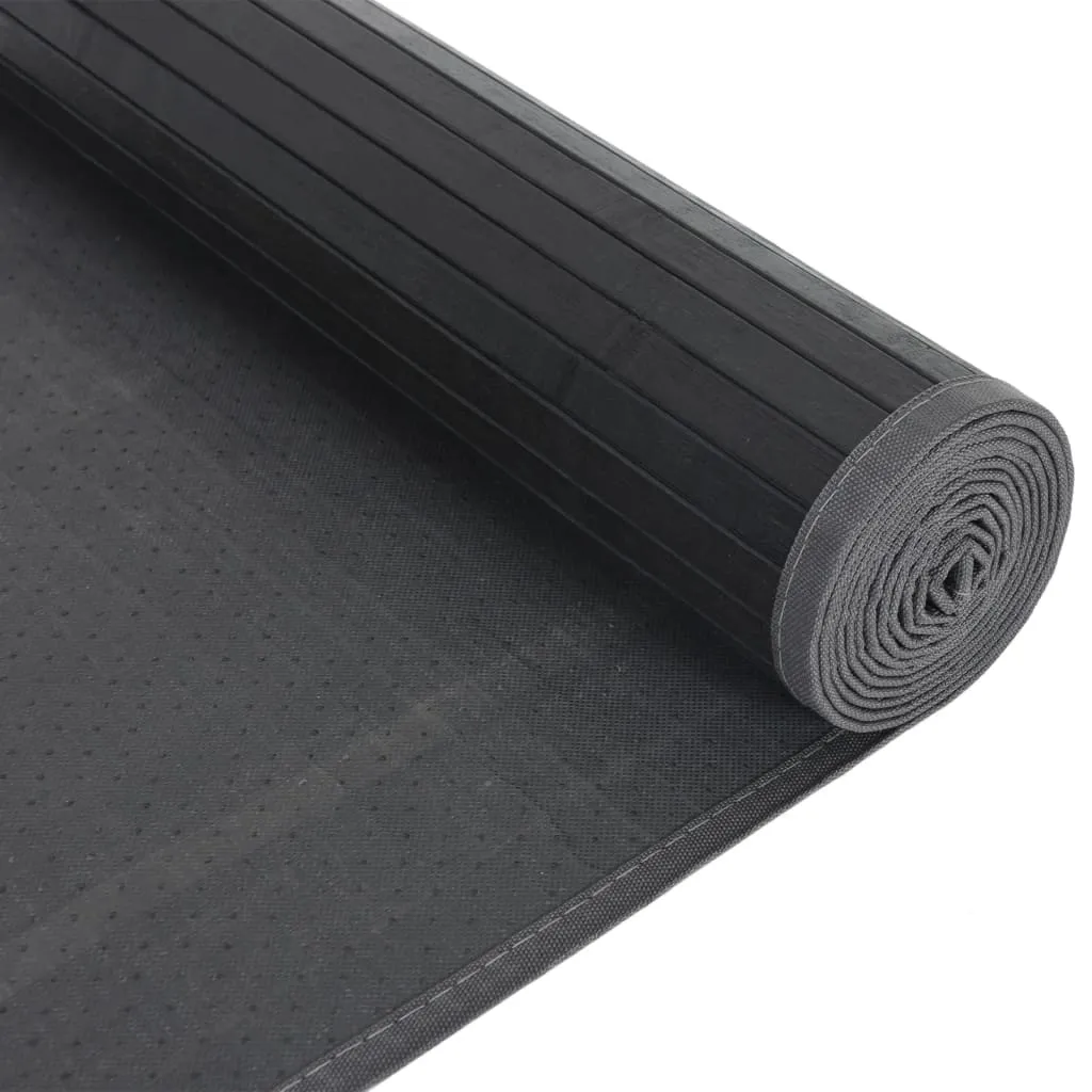 Rug Rectangular Black80x400 cm Bamboo