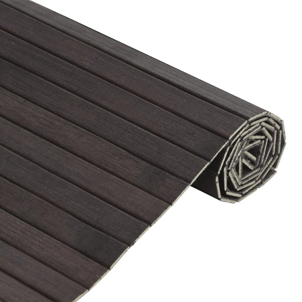 Rug Rectangular Dark Brown 60x400 cm Bamboo