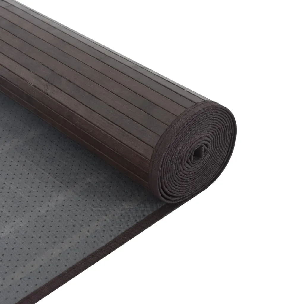 Rug Rectangular Dark Brown100x1000 cm Bamboo