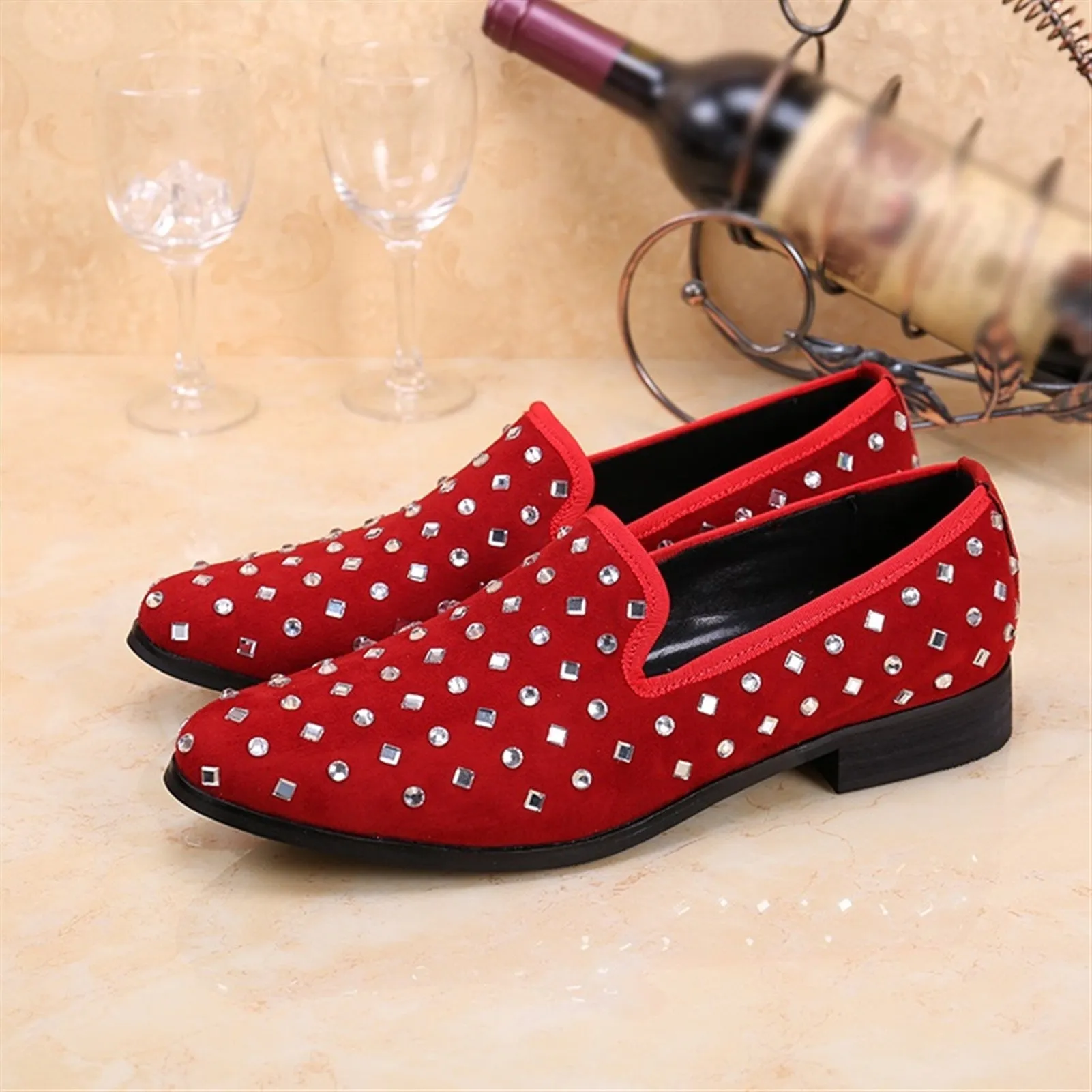 Slip on Low Top Pointed Men Oxford with Decoration