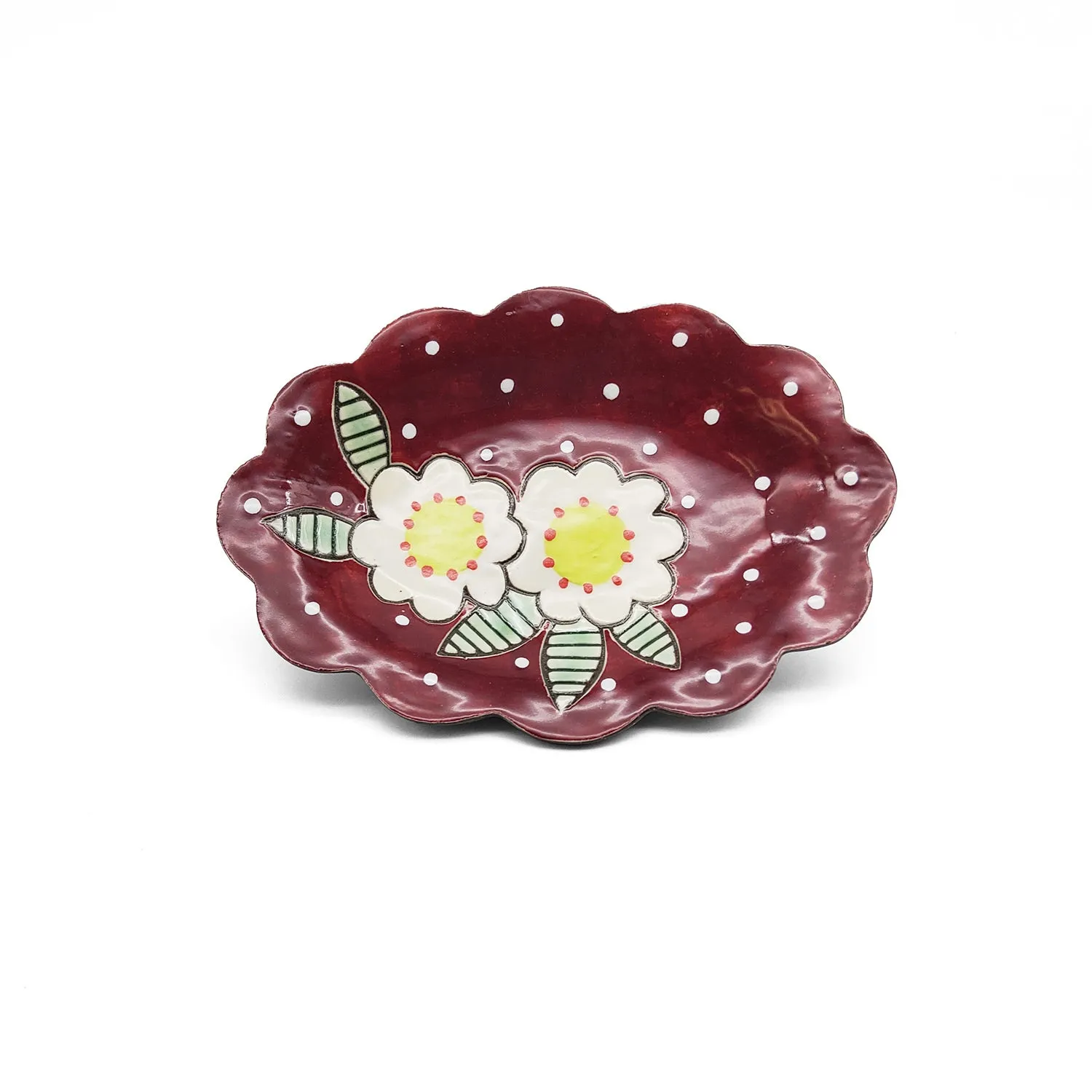 Small Flower Scalloped Plate