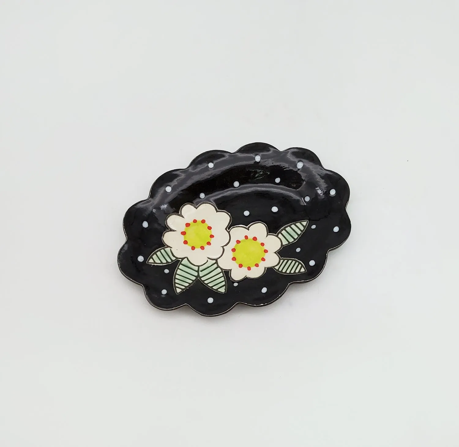 Small Flower Scalloped Plate