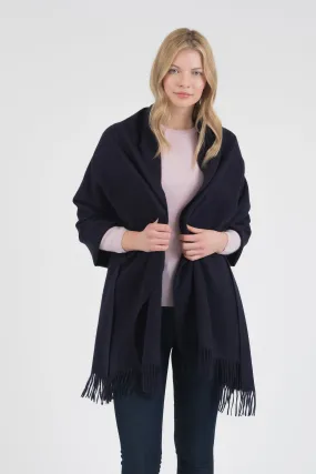 Solid Cashmere Stole - Dark Navy