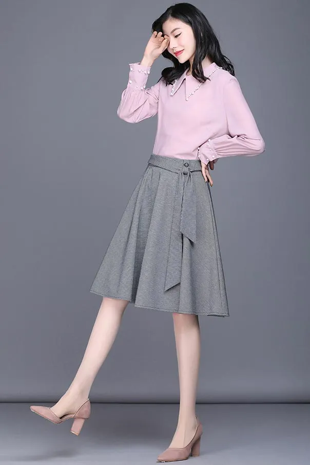 spring high waist women commuter pleated skirt CYM320