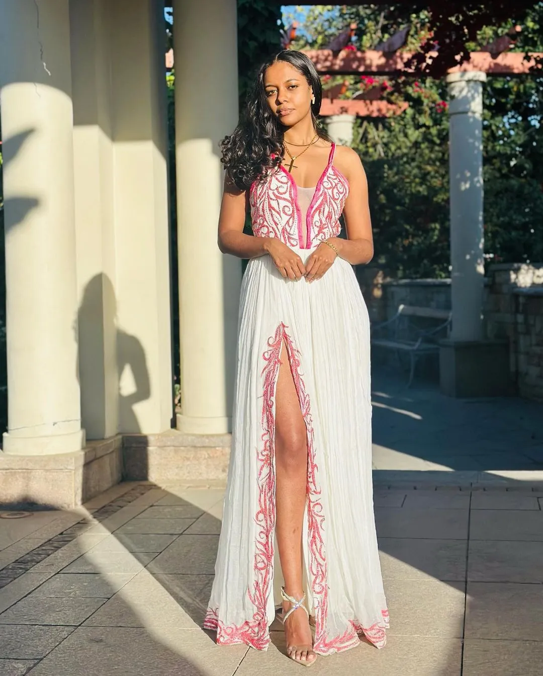 Stylish Pink Habesha Dress Elegant Ethiopian Traditional Dress