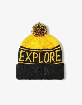 The North Face Retro TNF Pom Beanie - Summit Gold/TNF Black