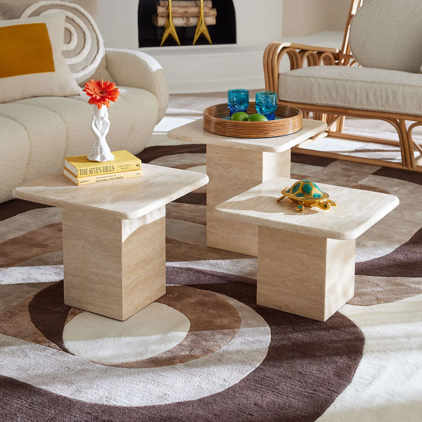 Travertine Nesting Tables