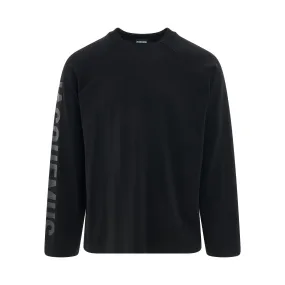 Typo Logo Long Sleeve T-Shirt in Black