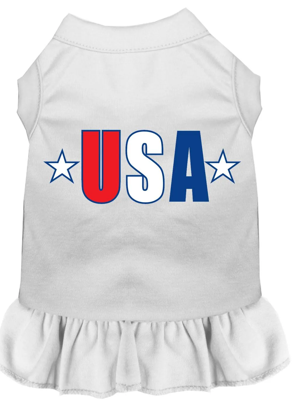 Usa Star Screen Print Dress White 4x (22)