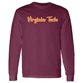 Virginia Tech Basic Script Long Sleeve - Maroon