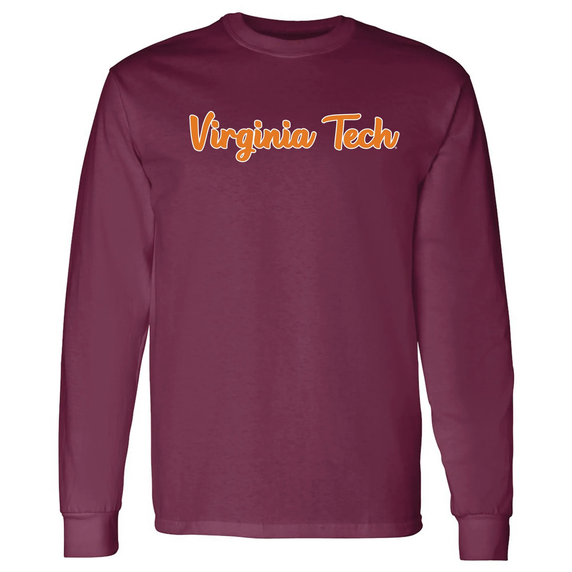 Virginia Tech Basic Script Long Sleeve - Maroon