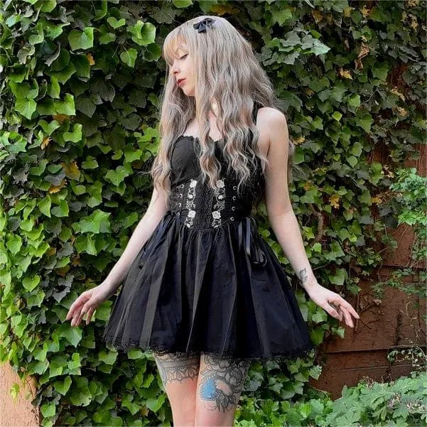 Women's Gothic Rose Slip Dress