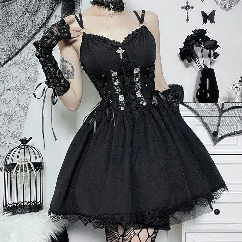 Women's Gothic Rose Slip Dress