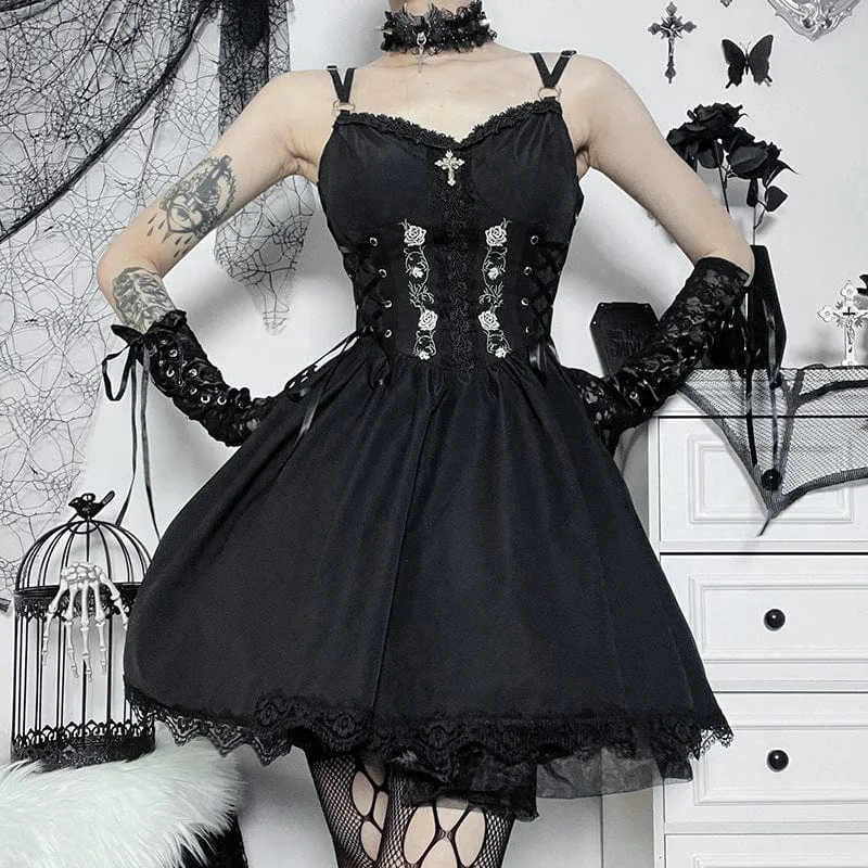 Women's Gothic Rose Slip Dress