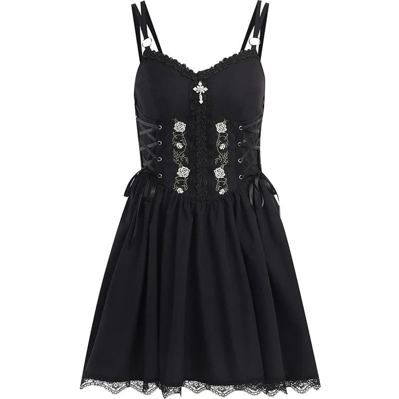 Women's Gothic Rose Slip Dress