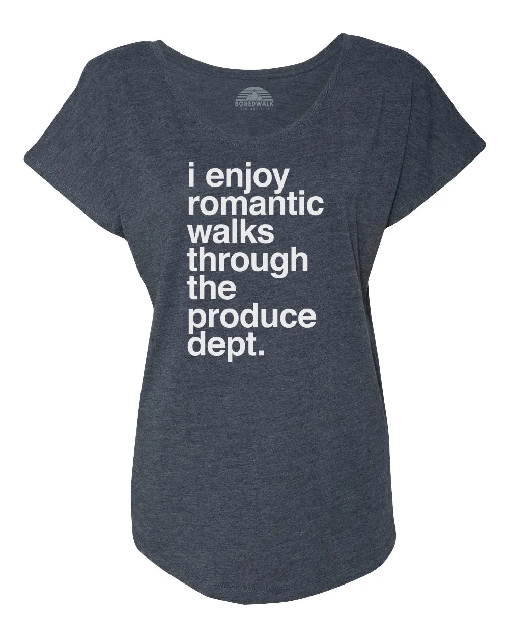 Women's I Enjoy Romantic Walks Through the Produce Department Scoop Neck T-Shirt