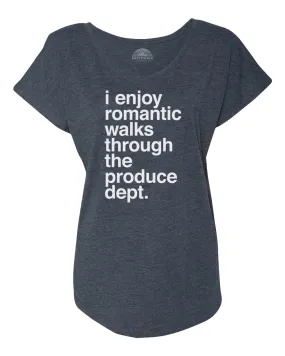 Women's I Enjoy Romantic Walks Through the Produce Department Scoop Neck T-Shirt