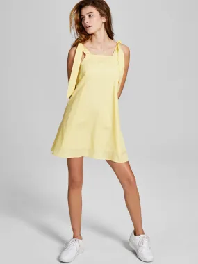 Women's Plain Solid Short Dress,Yellow