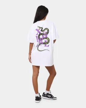 X-Girl Women's Snake Oversized Tee Dress White